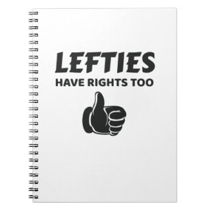 Caderno Espiral Lefties Have Rights Too Left Handed Gift