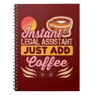 Caderno Espiral Legal Assistant Coffee Notebook Gift