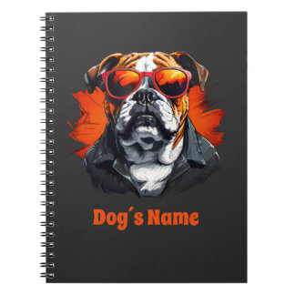 Caderno Espiral Legal Buldogue Inglês com Óculos Solares