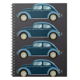 Caderno Espiral legal carro retrô azul com algemas