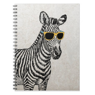 Caderno Espiral Legal desenho de zebra engraçada e engraçada com ó