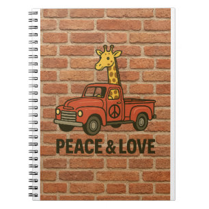 Caderno Espiral Legal Girafa pilotando um Caminhão de Paz