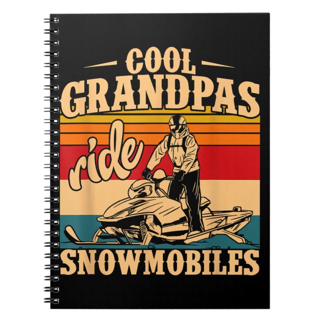 Caderno Espiral Legal Grandpas caminha Snowmobiles Snowmobile Snow (Frente)