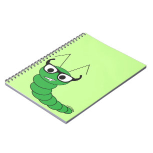 Caderno Espiral Legal lagarta engraçada com óculos