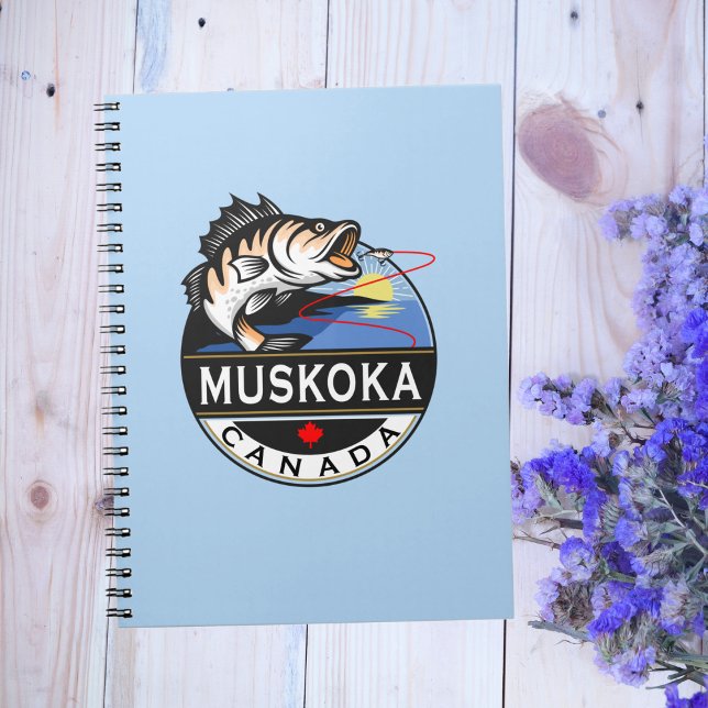 Caderno Espiral Legal Muskoka Canadá pescando no exterior (Criador carregado)