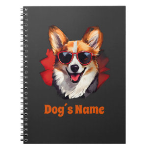 Caderno Espiral Legal Pembroke Welsh Corgi com óculos de sol