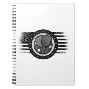 Caderno Espiral Legal Pickleball Sport USA Grunge Flag - Picklebal