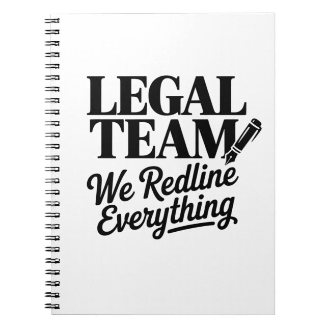 Caderno Espiral Legal Team – We Redline Everything (Frente)