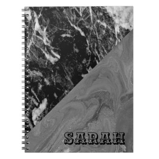 Caderno Espiral Legal Trendy Black Marble