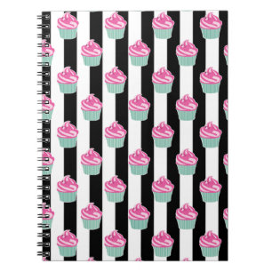 Caderno Espiral Legal Trendy Bleck e Withe, bolos de taça