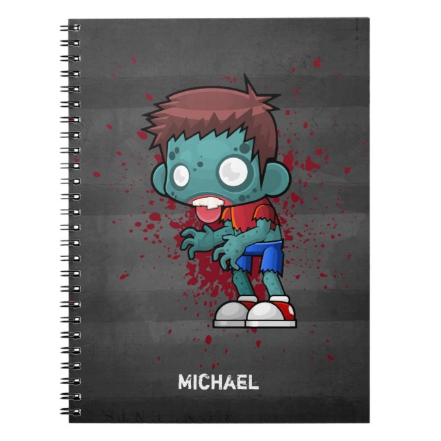 Caderno Espiral Legal Zombie Duque com Sangue/Pinta Splatter (Frente)