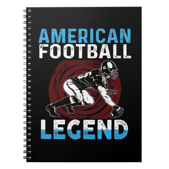 Caderno Espiral Legenda de futebol americano (Frente)