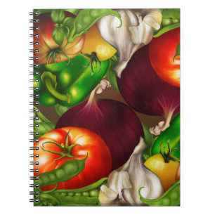 Caderno Espiral Legumes e Ervas Orgânicos Naturais Alimentos Fresc