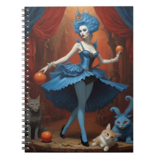 Caderno Espiral Lei de malabarismo com mulher de cabelo azul