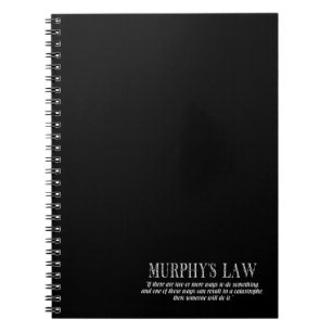 Caderno Espiral Lei de Murphy