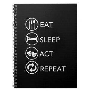 Caderno Espiral Lei do Sono Repetitivo Atores Atuantes Presente