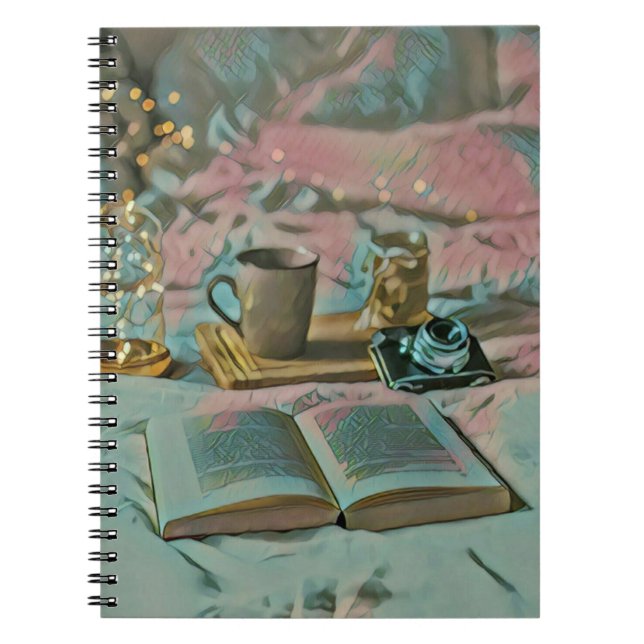 Caderno Espiral Leia Livros, Beba Café (Frente)