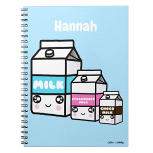 Caderno Espiral Leite de Kawaii - Trio de Leite - Pastel Personali