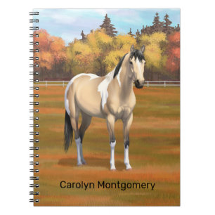 Caderno Espiral Leitelho Buckskin Pinto Dun Paint Horse