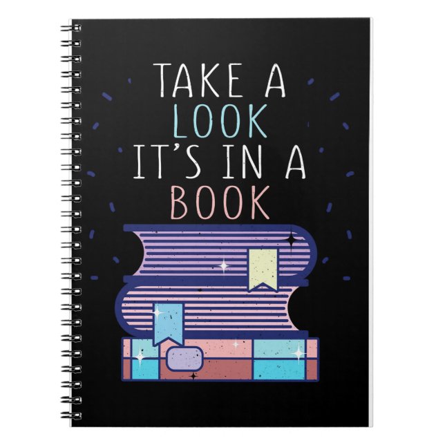 Caderno Espiral Leitor Presente Dá Uma Olhada Num Livro (Frente)