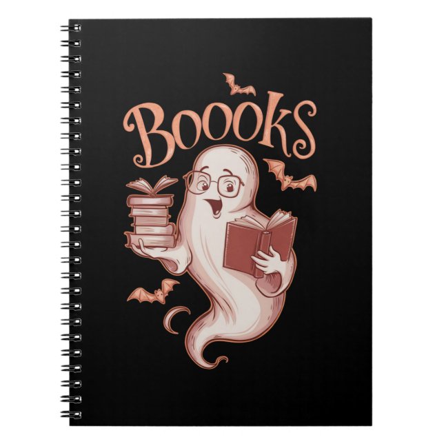 Caderno Espiral Leitura de Professores Bibliotecários do Halloween (Frente)