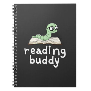 Caderno Espiral Leitura do Bookworm da Bonita com o Livro