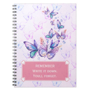 Caderno Espiral Lembrar e Escrever Borboleta Espiral