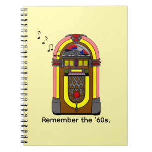 Caderno Espiral Lembrem-se dos anos 60 e da música Jukebox.