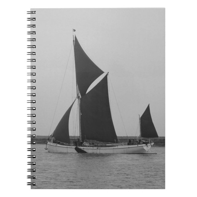Caderno Espiral Lembrete de Barcaça de Vela (Frente)