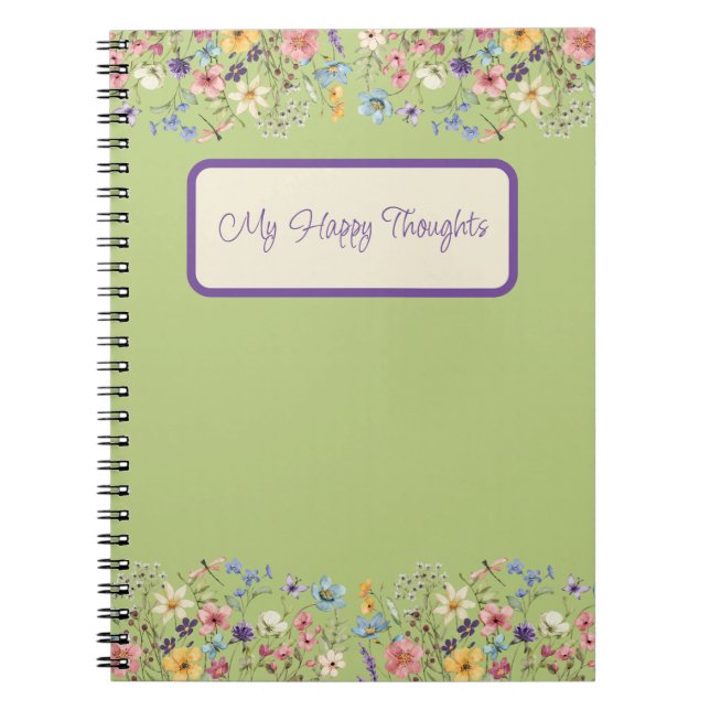 Caderno Espiral Lemon Floral Personalizado (Frente)