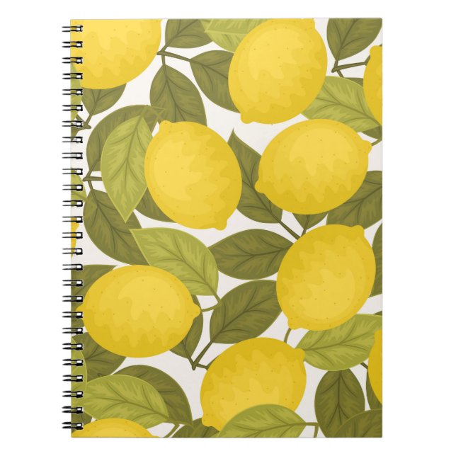 Caderno Espiral Lemon Garden: Papel de parede sem fim com vinheta (Frente)