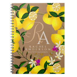 Caderno Espiral Lemon Monograma Brown