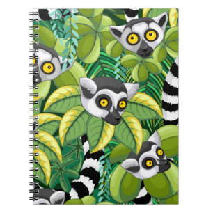 Caderno Espiral Lêmures de Madagascar na Selva Exótica
