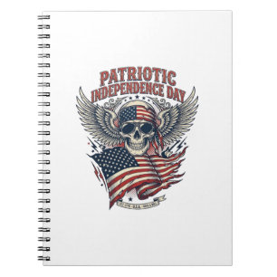 Caderno Espiral Lenço Patriótico Rocker Old Glory Música Rock Meta