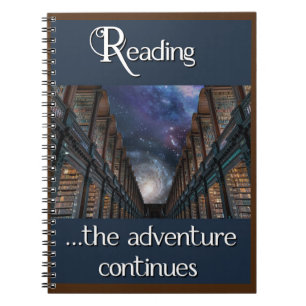 Caderno Espiral Lendo ... a aventura continua notebook