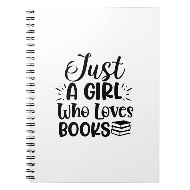 Caderno Espiral Lendo Arte Apenas Uma Menina Que Ama Livros (Frente)