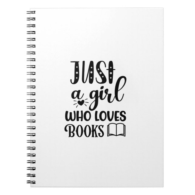 Caderno Espiral Lendo Arte Apenas Uma Menina Que Ama Livros (Frente)