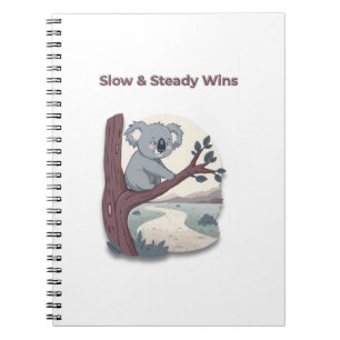 Caderno Espiral **"Lento e Constante Vence – Cute Koala Motivacion
