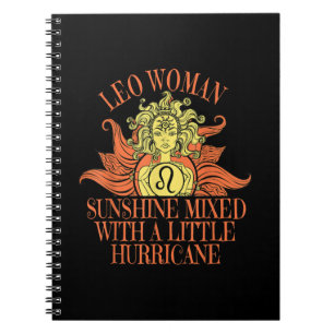 Caderno Espiral Leo Woman Zodiac Sinal Julho Aniversário