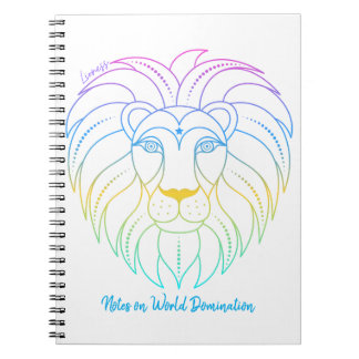 Caderno Espiral Leo World Domination