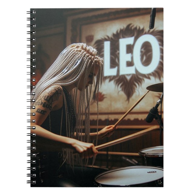 Caderno Espiral Leo Zodiac Musical Drums (Frente)