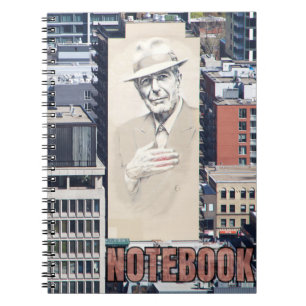 Caderno Espiral Leonard Cohen Mural em Montreal Canadá