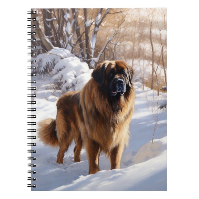 Caderno Espiral Leonberger Deixa-O Neve Natal (Frente)