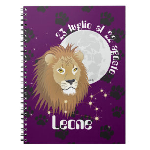 Caderno Espiral Leone 23 luglio al 22 Taccuino