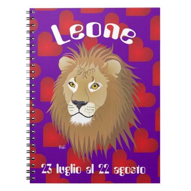 Caderno Espiral Leone 23 luglio al 22 Taccuino (Frente)