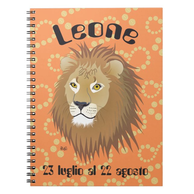 Caderno Espiral Leone 23 luglio al 22 Taccuino (Frente)
