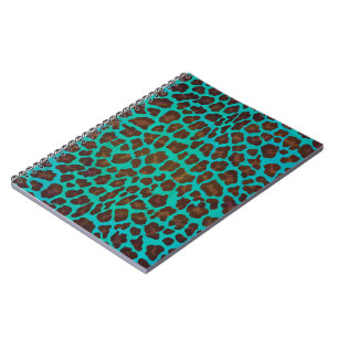 Caderno Espiral Leopard Brown e Teal Impressão