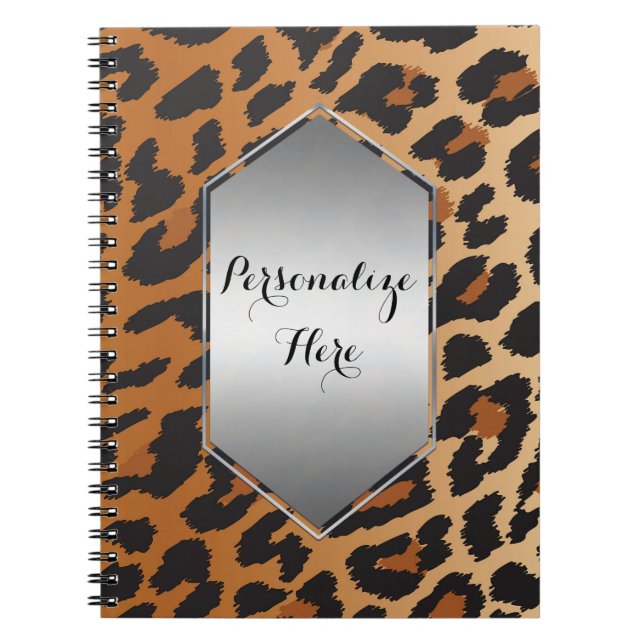 Caderno Espiral Leopard Cheetah Spots Wild Animal Print Pattern (Frente)
