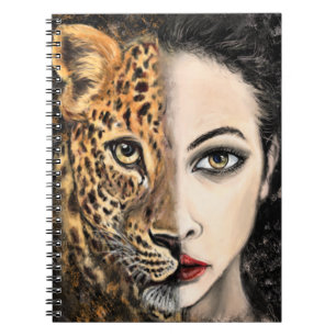 Caderno Espiral Leopard Girl - Notebook Emotion - Pintura