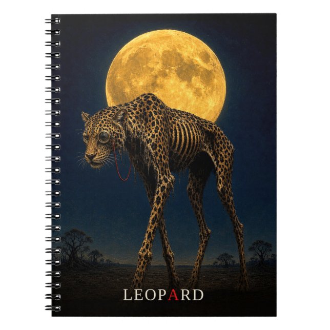Caderno Espiral Leopard Monóculo gótico Surrealista (Frente)